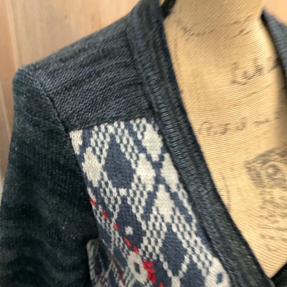 Free People Foxtrot Argyle Wool Blend Cardigan Grandpa Grunge Sweater XS British - Picture 6 of 16